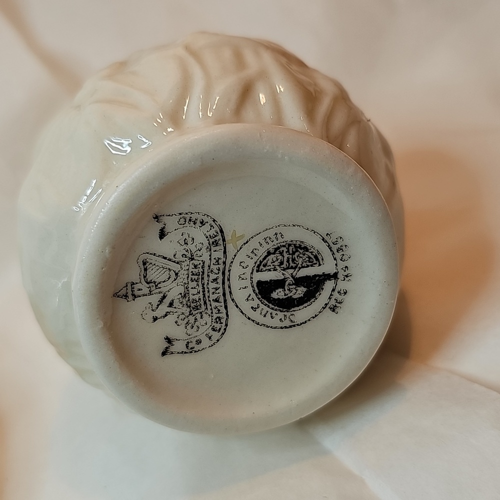 Vintage  Belleek LOTUS FLOWER Creamer & Sugar 3rd Black Mark 1926-1946 - Picture 5 of 5